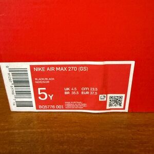 Nike Air Max 270 GS Black Sneakers